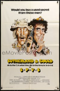 8y799 SPYS 1sh 1974 wacky cartoon art of Elliott Gould & Donald Sutherland!