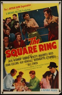 8y801 SQUARE RING 1sh 1955 close up of boxer Robert Beatty fighting in boxing ring!