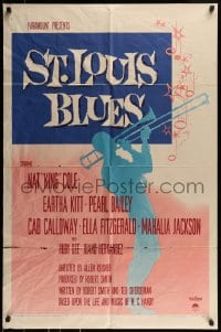8y803 ST. LOUIS BLUES 1sh 1958 Nat King Cole, the life & music of W.C. Handy!