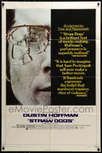 8y826 STRAW DOGS style C 1sh 1972 Sam Peckinpah, Dustin Hoffman w/broken glasses!
