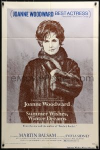 8y834 SUMMER WISHES WINTER DREAMS 1sh 1973 c/u of beautiful frigid snow queen Joanne Woodward!