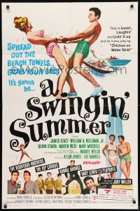 8y843 SWINGIN' SUMMER 1sh 1965 rock 'n' roll music, great sexy beach party art!