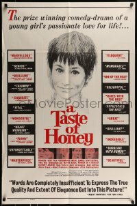 8y862 TASTE OF HONEY style A 1sh 1962 Richardson, story of Tushingham's passionate love for life!
