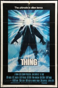 8y886 THING 1sh 1982 John Carpenter classic sci-fi horror, Drew Struzan, regular credit design!