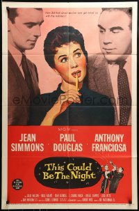 8y887 THIS COULD BE THE NIGHT 1sh 1957 Jean Simmons between Paul Douglas & Anthony Franciosa!