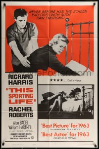 8y890 THIS SPORTING LIFE 1sh 1963 Richard Harris & Rachel Roberts, Lindsay Anderson
