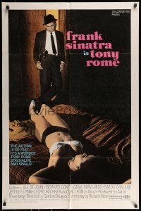 8y907 TONY ROME 1sh 1967 detective Frank Sinatra w/gun & sexy near-naked girl on bed!