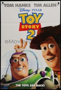 8y914 TOY STORY 2 int'l DS 1sh 1999 Woody, Buzz Lightyear, Disney and Pixar animated sequel!