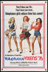 8y950 VOLUPTUOUS VIXENS '76 1sh 1976 they'll beat your drum, artwork of sexy girls!
