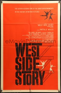8y965 WEST SIDE STORY 1sh 1961 pre-Awards one-sheet with classic Joseph Caroff art!