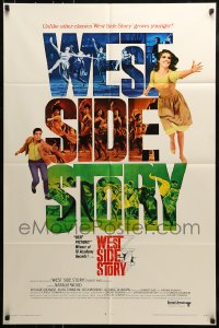 8y966 WEST SIDE STORY 1sh R1968 Academy Award winning classic musical, Natalie Wood, Beymer!