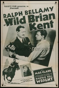 8y977 WILD BRIAN KENT 1sh R1940 wonderful images of Ralph Bellamy, Mae Clarke, Harold Bell Wright!