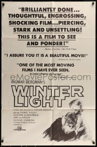 8y980 WINTER LIGHT 1sh 1963 Ingmar Bergman, close up of Ingrid Thulin & Gunnar Bjornstrand!
