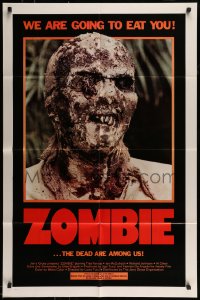 8y999 ZOMBIE 1sh 1980 Zombi 2, Lucio Fulci classic, gross c/u of undead, we are going to eat you!