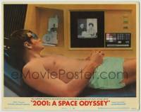 8z039 2001: A SPACE ODYSSEY LC #1 1968 Gary Lockwood receives birthday greetings from space phone!