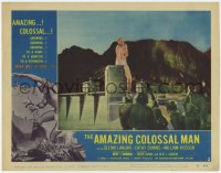 8z080 AMAZING COLOSSAL MAN LC #1 1957 Bert I. Gordon, special fx image of giant man at Hoover Dam!