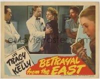 8z119 BETRAYAL FROM THE EAST LC 1944 Lee Tracy in tuxedo grabs worried Nancy Kelly!