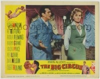 8z124 BIG CIRCUS LC #2 1959 close up of Victor Mature arguing with Rhonda Fleming!