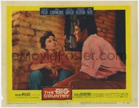 8z126 BIG COUNTRY LC #5 1958 great close up of Gregory Peck & beautiful Jean Simmons talking!