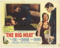 8z127 BIG HEAT LC 1953 Glenn Ford helps sexy Gloria Grahame on floor, Fritz Lang noir!