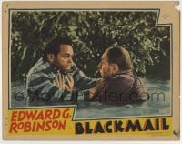 8z135 BLACKMAIL LC 1939 chest-depp in water, prisoner Edward G. Robinson threatens Arthur Hohl!
