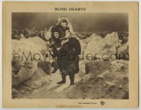 8z139 BLIND HEARTS LC R1920s Hobart Bosworth carrying best friend Boteler through the frozen Yukon!