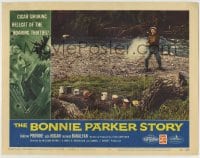 8z154 BONNIE PARKER STORY LC #8 1958 great image of Jack Hogan doing target practice on tin cans!