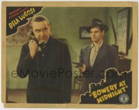 8z160 BOWERY AT MIDNIGHT LC 1942 close up of Tom Neal holding a gun to Bela Lugosi's back!