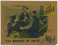 8z164 BRAND OF HATE LC 1934 Bob Steele fighting Gabby Hayes, James Flavin, and another man!