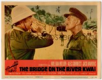 8z169 BRIDGE ON THE RIVER KWAI LC R1963 Sessue Hayakawa about to slap defiant Alec Guinness!