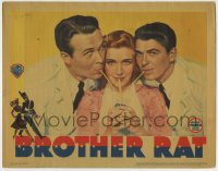 8z173 BROTHER RAT LC 1938 Priscilla Lane, Wayne Morris & Ronald Reagan all drinking soda together!