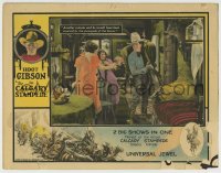 8z181 CALGARY STAMPEDE LC 1925 Hoot Gibson saves man from a stampede of bisons at the last minute!