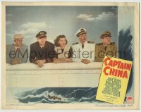 8z185 CAPTAIN CHINA LC #1 1950 John Payne, Gail Russell & three others posing on ship's deck!