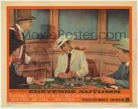 8z204 CHEYENNE AUTUMN LC #1 1964 John Ford, Jimmy Stewart plays poker w/ Arthur Kennedy & Carradine