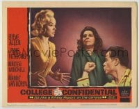 8z224 COLLEGE CONFIDENTIAL LC #6 1960 c/u of Elisha Cook Jr. threatening sexy Mamie Van Doren!