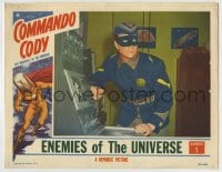 8z228 COMMANDO CODY chapter 1 LC 1953 close up color image of masked Judd Holdren at control panel!