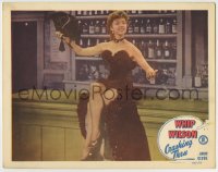 8z245 CRASHING THRU LC #4 1949 nightclub singer Christine Larson in sexy outfit performing on bar!