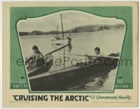 8z251 CRUISING THE ARCTIC LC 1928 great image of Eskimo men paddling their kayaks in the ocean!