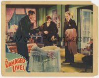 8z257 DAMAGED LIVES LC 1937 Edgar Ulmer VD classic, Victor Potel points to cradle by worried couple!