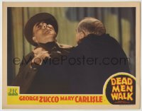 8z270 DEAD MEN WALK LC 1943 close up of George Zucco being attacked by his Satan worshipping twin!