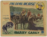 8z281 DEVIL HORSE chapter 1 LC 1932 cowboy Noah Beery with cowboys by corral, Harry Carey in border!