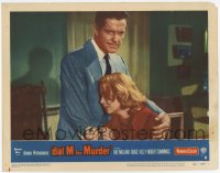 8z282 DIAL M FOR MURDER LC #8 1954 Alfred Hitchcock, c/u of Robert Cummings consoling Grace Kelly!