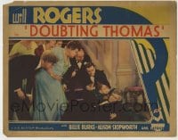 8z292 DOUBTING THOMAS LC 1935 Billie Burke & crowd gather around Will Rogers, who fell down stairs!