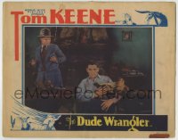 8z301 DUDE WRANGLER LC 1930 wacky image of cowboy Tom Keene with pet skunk in his lap!