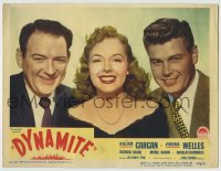 8z303 DYNAMITE LC #1 1949 best portrait of Virginia Welles between William Gargan & Richard Crane!
