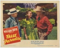 8z316 FALSE PARADISE LC #6 1948 William Boyd as Hopalong Cassidy smiling by pretty Elaine Riley!