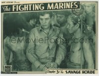 8z011 FIGHTING MARINES chapter 3 LC 1935 close up of The Savage Horde grabbing George J. Lewis!