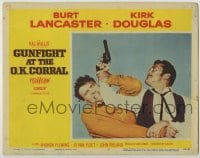 8z394 GUNFIGHT AT THE O.K. CORRAL LC #7 1957 c/u of Burt Lancaster & Kirk Douglas fighting for gun!