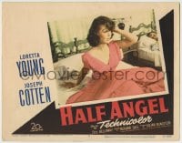 8z398 HALF ANGEL LC #5 1951 sexy Loretta Young in bed, confessions of a lady sleepwalker!