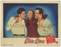 8z405 HASTY HEART LC #4 1950 pretty smiling Patricia Neal between Ronald Reagan & Richard Todd!